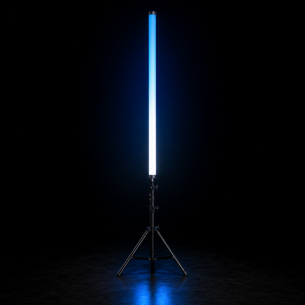 KeyLight PT-120 LED pixel tube mounted vertically on a professional tripod light stand